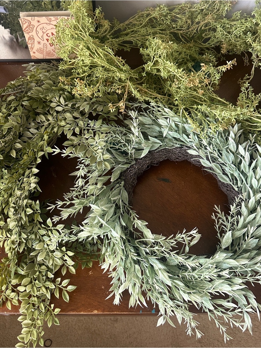 Faux Wreath, Leaves/Branches + Embellishments